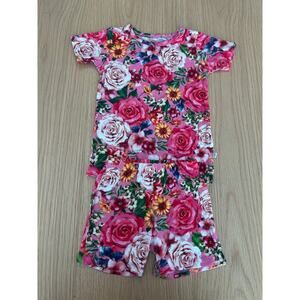 Posh Peanut Pink Floral Kids Pajamas